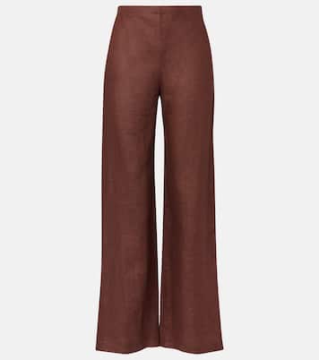 Pantaloni regular Ilride in lino a vita alta | Faithfull
