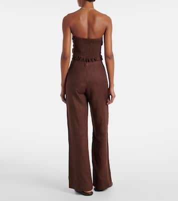Pantaloni regular Ilride in lino a vita alta | Faithfull