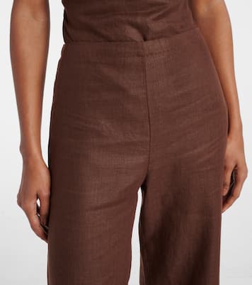 Pantaloni regular Ilride in lino a vita alta | Faithfull