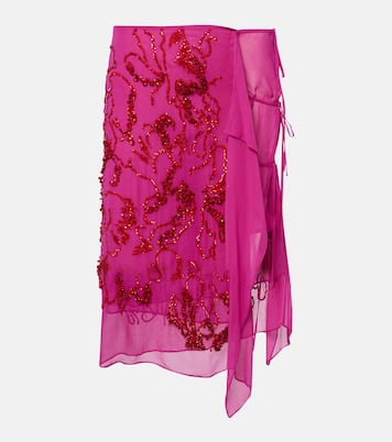 Gonna midi in chiffon con paillettes | Dries Van Noten