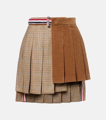 Minifalda asimétrica de lana y algodón | Thom Browne