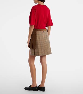 Minifalda asimétrica de lana y algodón | Thom Browne