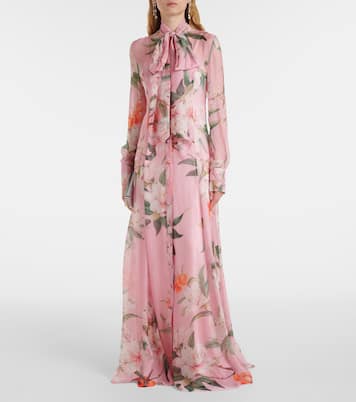 Abito lungo Lilith in chiffon | Leo Lin