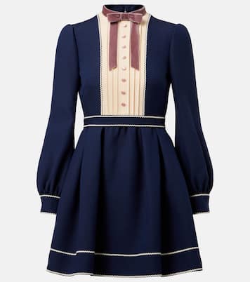 Vestido corto de algodón y seda con lazada | Valentino