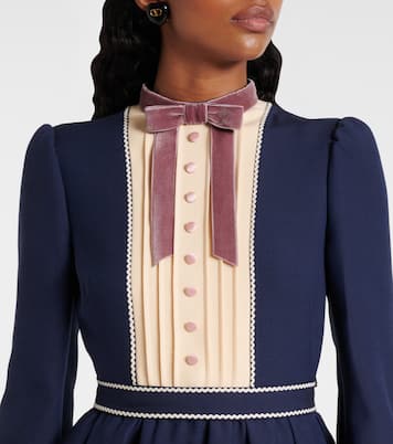 Vestido corto de algodón y seda con lazada | Valentino