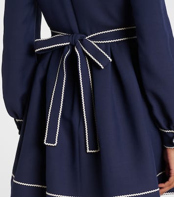 Vestido corto de algodón y seda con lazada | Valentino