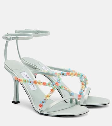 Blanche 90 floral satin sandals | Jimmy Choo