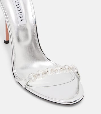 Sandales Bijoux 105 en cuir métallisé à ornements | Aquazzura