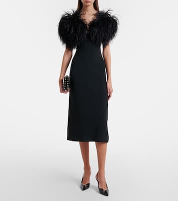 Feather-trimmed cocktail dress | David Koma