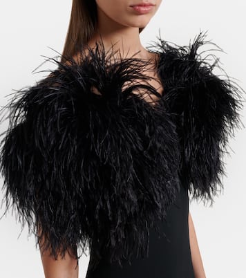 Feather-trimmed cocktail dress | David Koma