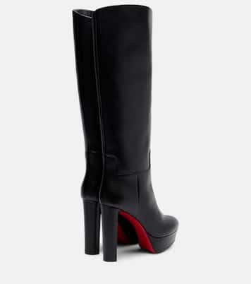 بوت للركبة بلاتفورم من الجلد Loo 130 | Christian Louboutin