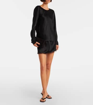 Barb draped satin top | Leset
