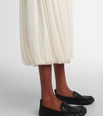 Layered velvet-trimmed midi skirt | Xu Zhi