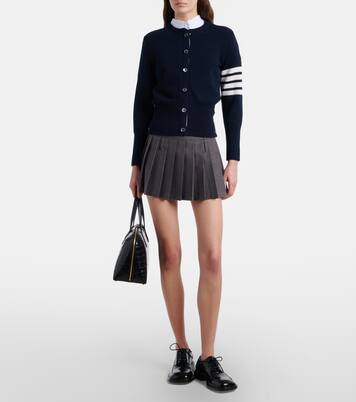 4-Bar intarsia virgin wool cardigan | Thom Browne