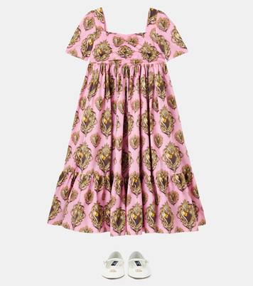 Printed cotton poplin dress | Dolce&Gabbana Kids