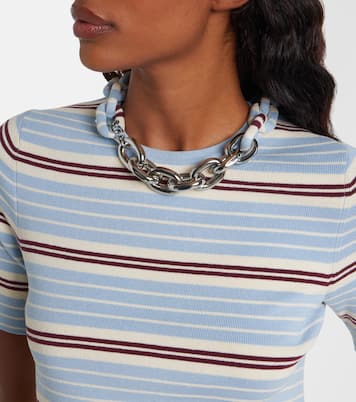 Chain-detail silk and cotton-blend top | Rabanne