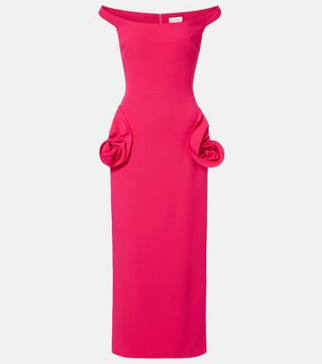 Floral-appliqué off-shoulder cocktail dress | Magda Butrym