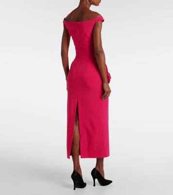 Floral-appliqué off-shoulder cocktail dress | Magda Butrym