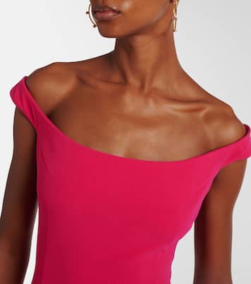 Floral-appliqué off-shoulder cocktail dress | Magda Butrym