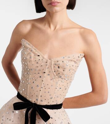 Belted embellished cocktail dress | Monique Lhuillier
