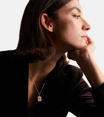 Collar con colgante The Lovers Tarot Card de oro de 14 ct con rubíes y diamantes | Sydney Evan