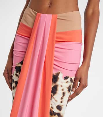 Leopard-print asymmetric maxi skirt | Roberto Cavalli