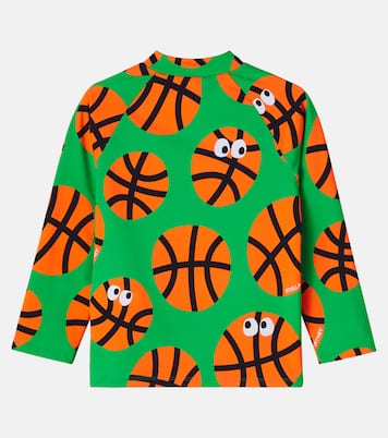 Basketballs printed jersey rashguard top | Stella McCartney Kids