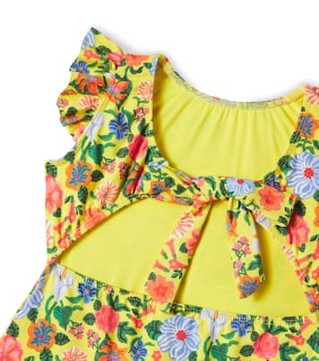 Bow-detail floral ruffled swimsuit | Fábula