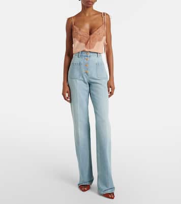 جينز بقصة مستقيمة وخصر مرتفع | Valentino