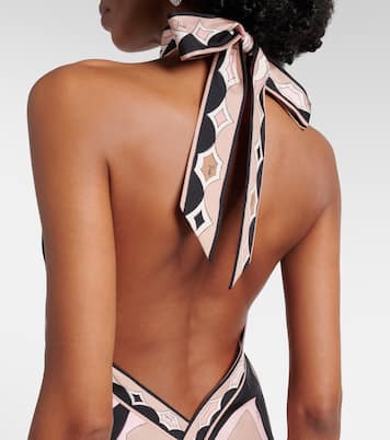 Labirinto halterneck silk twill midi dress | Pucci