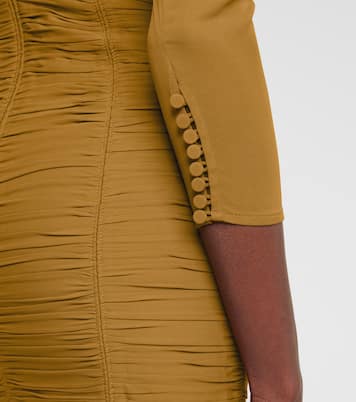 Off-shoulder ruched crêpe minidress | Self-Portrait