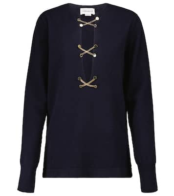 Jersey de lana adornado con cadenas | Victoria Beckham