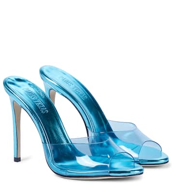 Pantoletten mit Metallic-Leder | Paris Texas