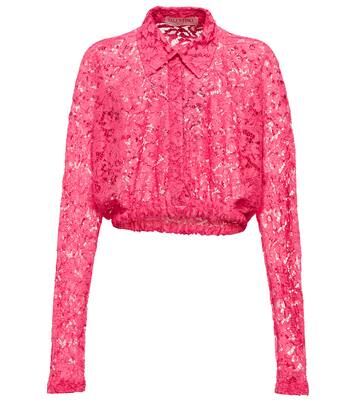 Blusa de encaje en mezcla de algodón | Valentino