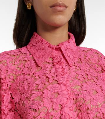 Blusa de encaje en mezcla de algodón | Valentino
