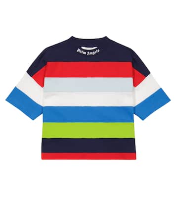 T-shirt in jersey di cotone a righe | Palm Angels Kids