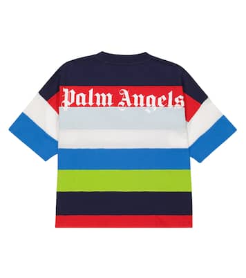 T-shirt in jersey di cotone a righe | Palm Angels Kids