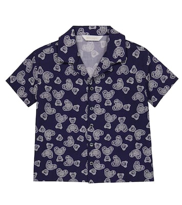 Camisa de algodón con oso de peluche | Palm Angels Kids