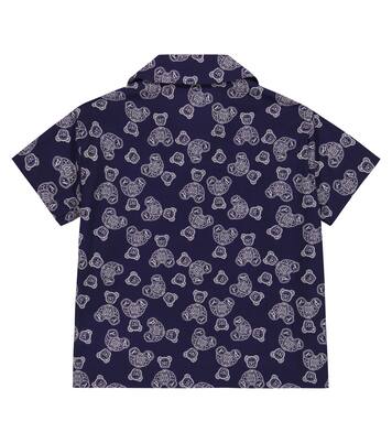 Camisa de algodón con oso de peluche | Palm Angels Kids
