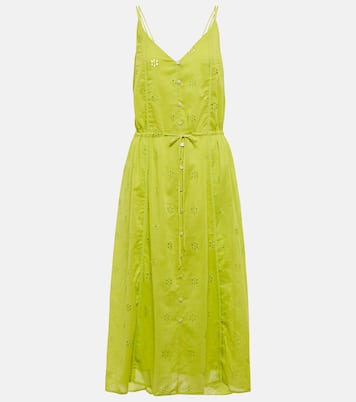 Robe midi Madelyn en coton à broderie anglaise | Velvet