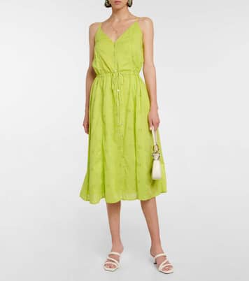 Robe midi Madelyn en coton à broderie anglaise | Velvet