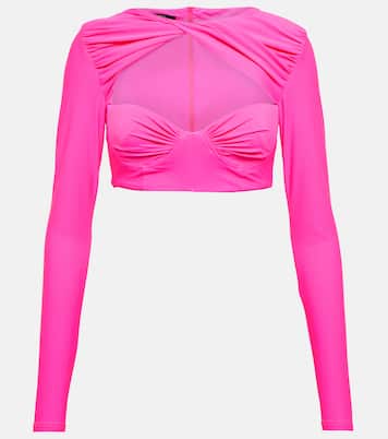 Twisted cutout jersey crop top | Alex Perry