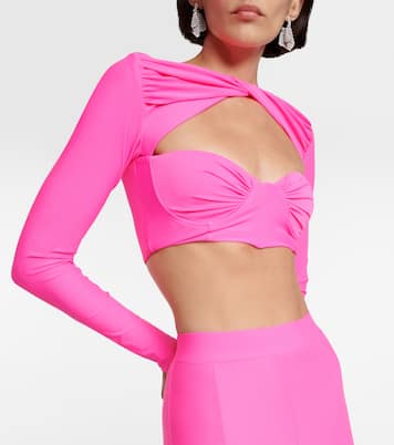 Twisted cutout jersey crop top | Alex Perry