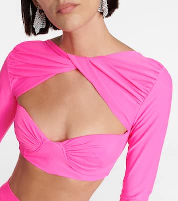 Twisted cutout jersey crop top | Alex Perry