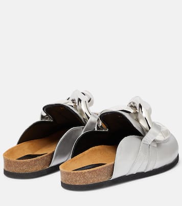 Embellished metallic leather slippers | JW Anderson