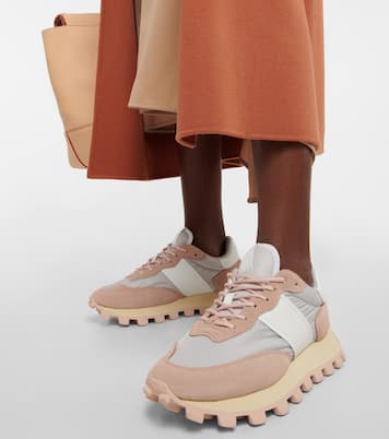 Suede and mesh platform sneakers | Tod's