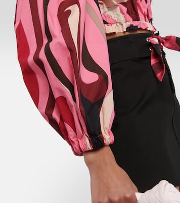 Marmo off-shoulder cotton crop top | Pucci