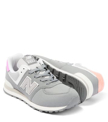 574 suede sneakers in grey New Balance Kids Mytheresa
