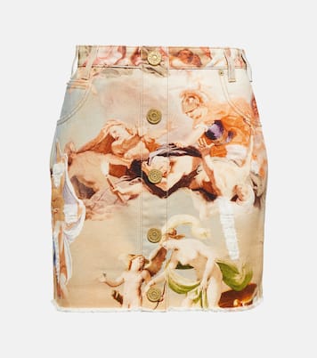 Minigonna di jeans con stampa | Balmain