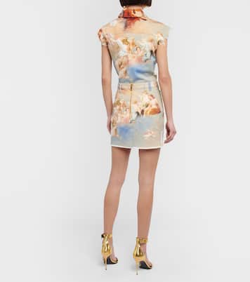 Minigonna di jeans con stampa | Balmain
